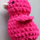 Crochet Plushie Duckling (Pink-White) - super soft, great gift!
