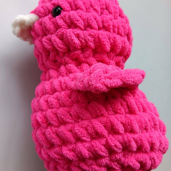 Crochet Plushie Duckling (Pink-White) - super soft, great gift!