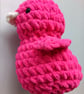 Crochet Plushie Duckling (Pink-White) - super soft, great gift!