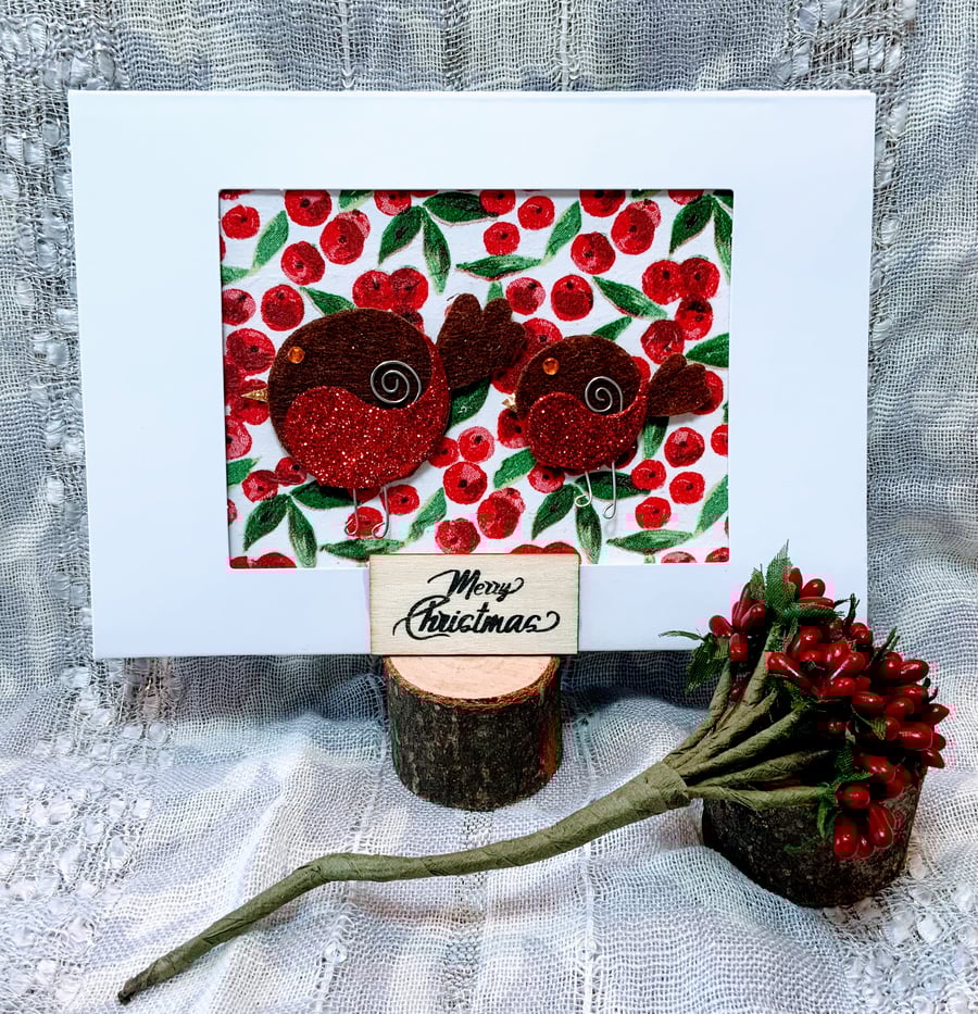 Robins & Berries Christmas Card.