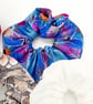 3 large scrunchies,  white satin, blue petal and william morris.   - Image 5