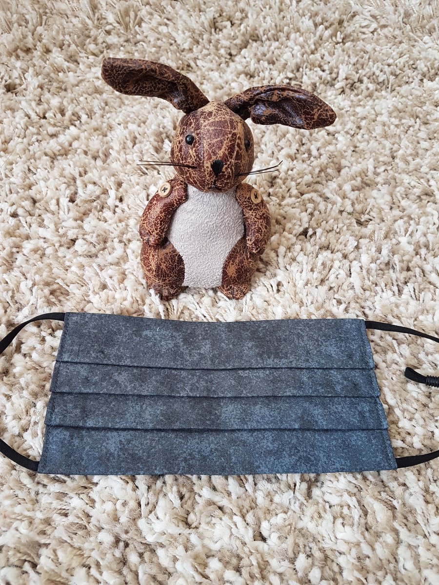 Adult face covering – Charcoal Grey mottled print