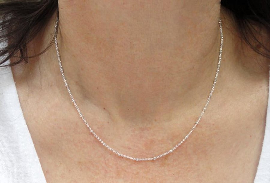 Sterling silver satellite necklace