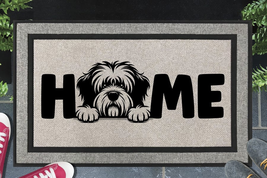 Polish Lowland Sheepdog Home Door Mat No.1 - All Weather Welcome Mat - 45x70cm 