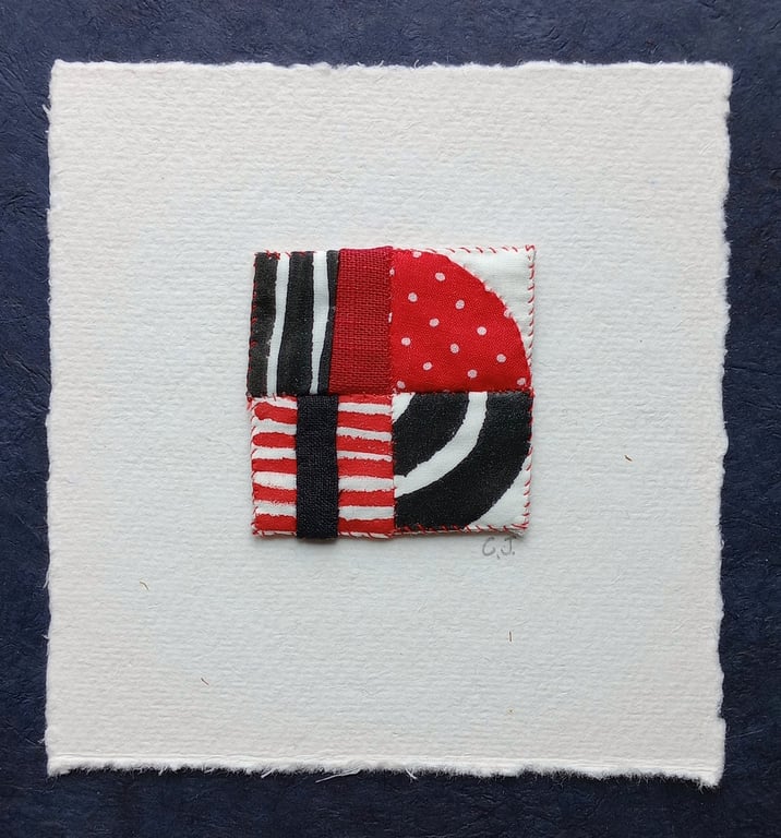 No 5 Miniature Textile Art Quilt