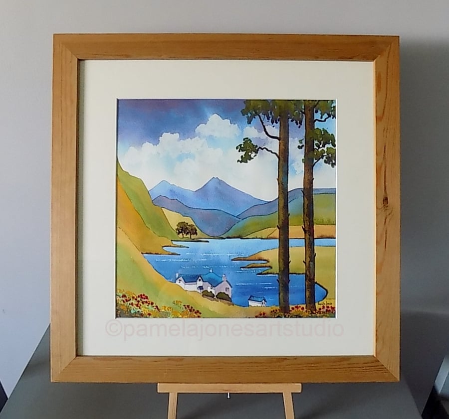 Lakeside House, Snowdonia, North Wales Framed in 20 x 20 '' Frame