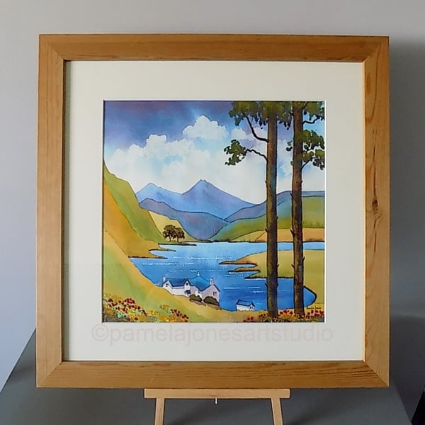 Lakeside House, Snowdonia, North Wales Framed in 20 x 20 '' Frame