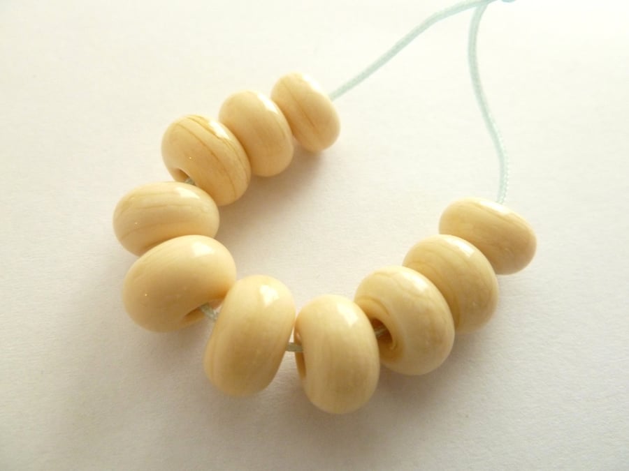 ivory spacer lampwork glass beads