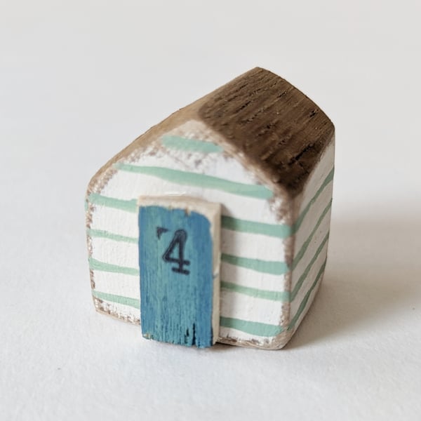Teeny Hand Painted Wooden Beach Hut