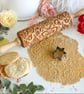 Folk pattern embossing wooden rolling pin, laser engraved. - Image 1