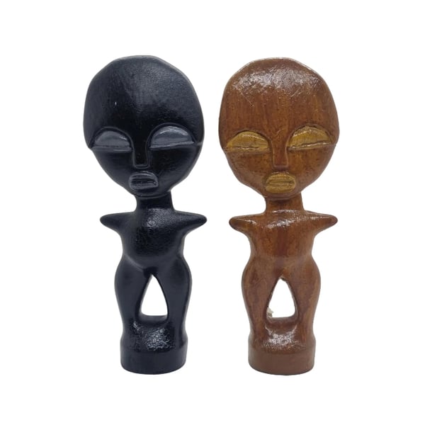 Ghanaian Akuaba doll, Asante fertility idol, african statue, Akan tribal art,