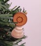 Clear and White Button Christmas Tree Decoration - Circle Topper - Image 2