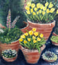 Top quality giclee print of 'Terracotta Pots a painting by artist Janet Bird - Image 1