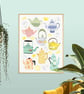 Vintage Teapots Art Print - Image 3