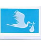 New Baby Stork, on blue - Image 1