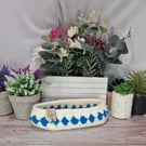 Glasses or trinket basket, hand crocheted 