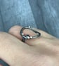 Topaz Rock Pool Ring, circle ring, hammered ring, gift for her, oxidised ring,  - Image 7