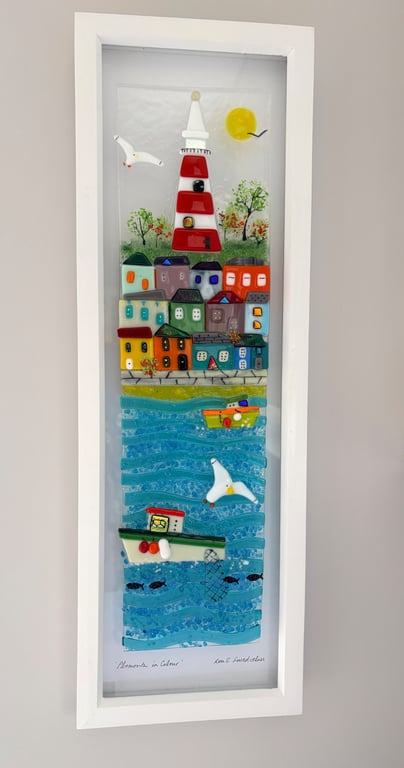 Vibrant coastal art in fused glass