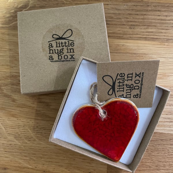 A little hug in a box red heart gift