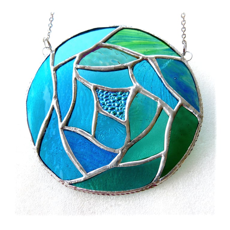 Ocean Ring Stained Glass Suncatcher Sea Coloured Art