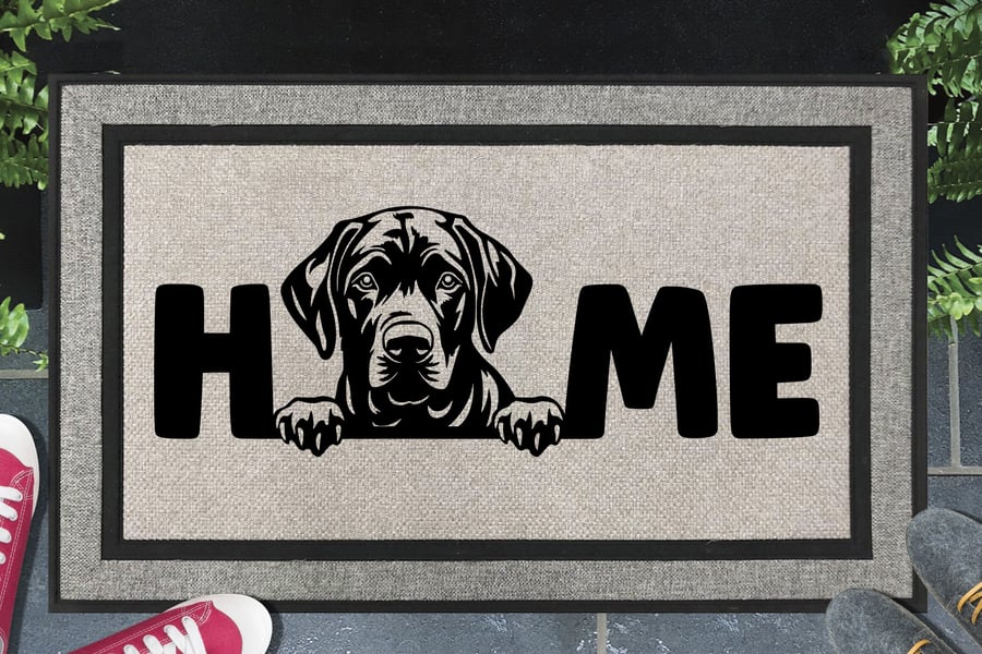 Black Labrador Retriever Home Door Mat - All Weather Doormat - 45x70cm 
