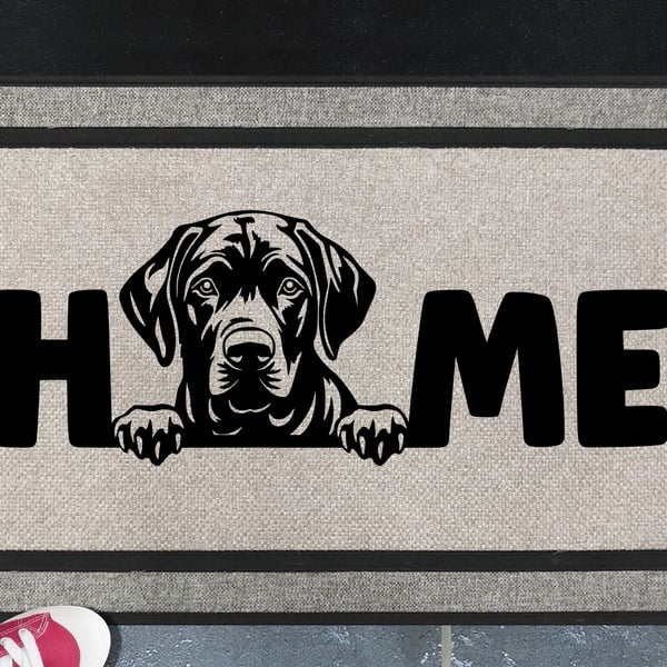 Black Labrador Retriever Home Door Mat - All Weather Doormat - 45x70cm 