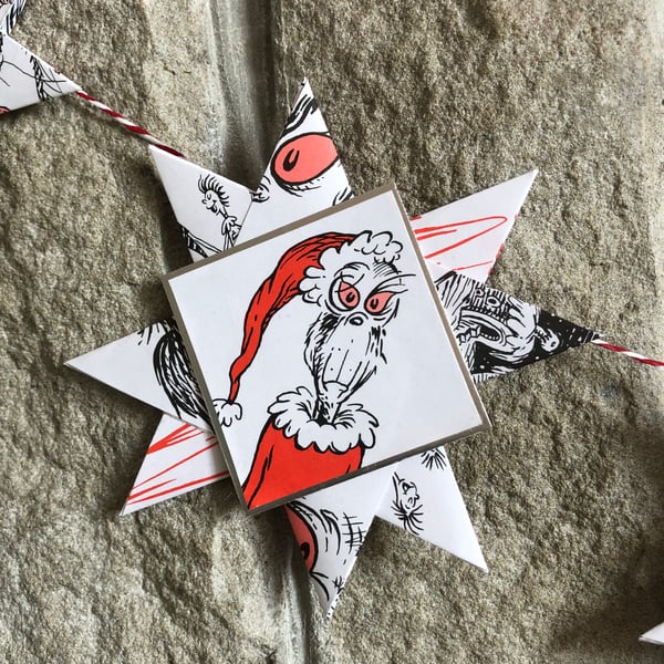 The Grinch paper star bunting, picture storyboard garland