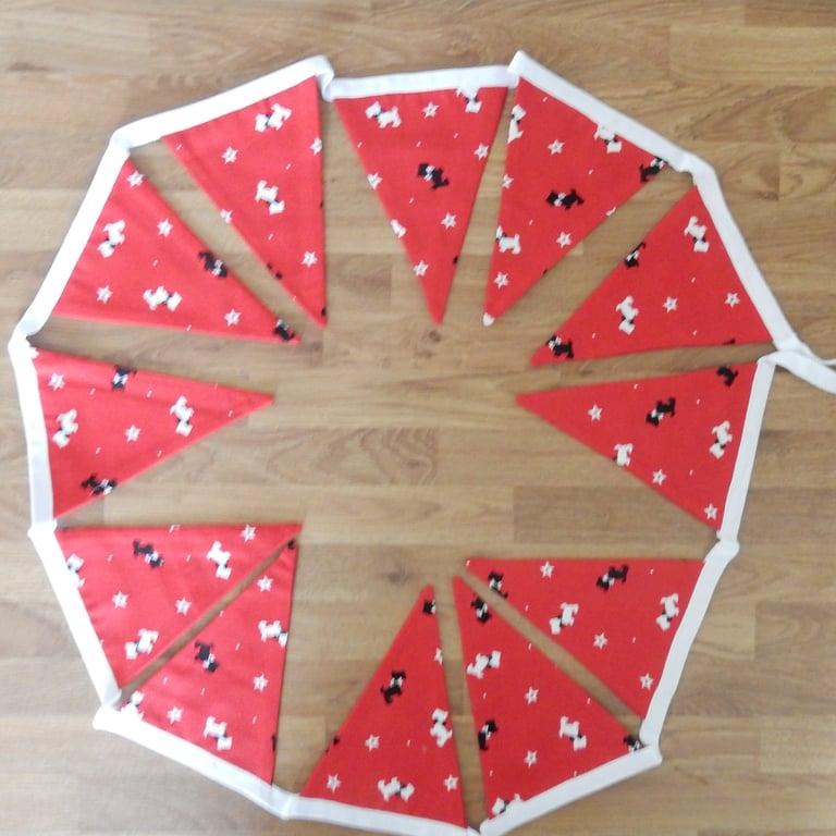 Red bunting for nursery or playroom - dog  themed