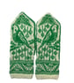 Budgie wool mittens, bird lover mittens, green budgerigar hand knitted mittens,