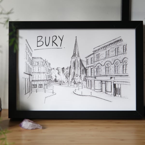 Bury Skyline Art Print