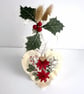 Poinsettia Small Christmas Heart Decoration, Hanging Decoration - Image 2