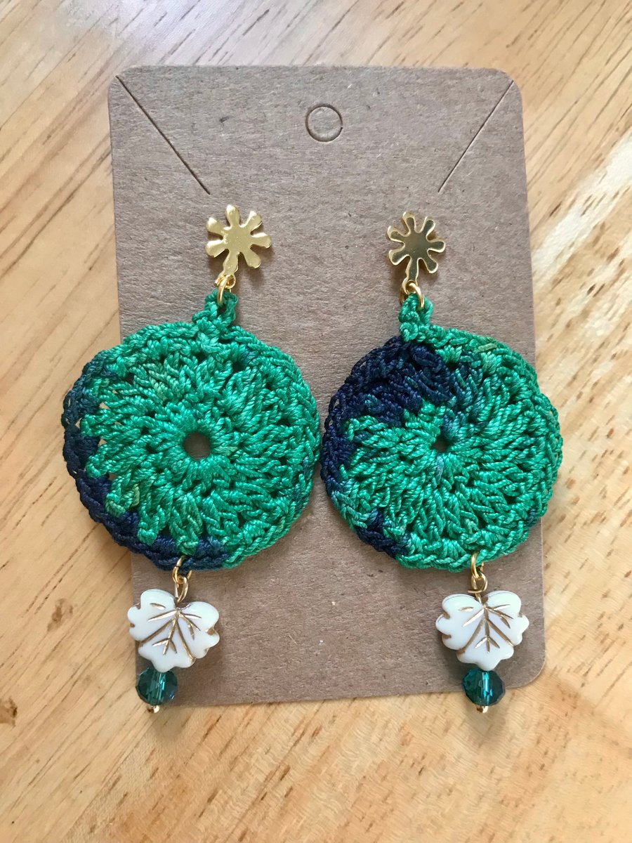 "turquoise wheel" earrings