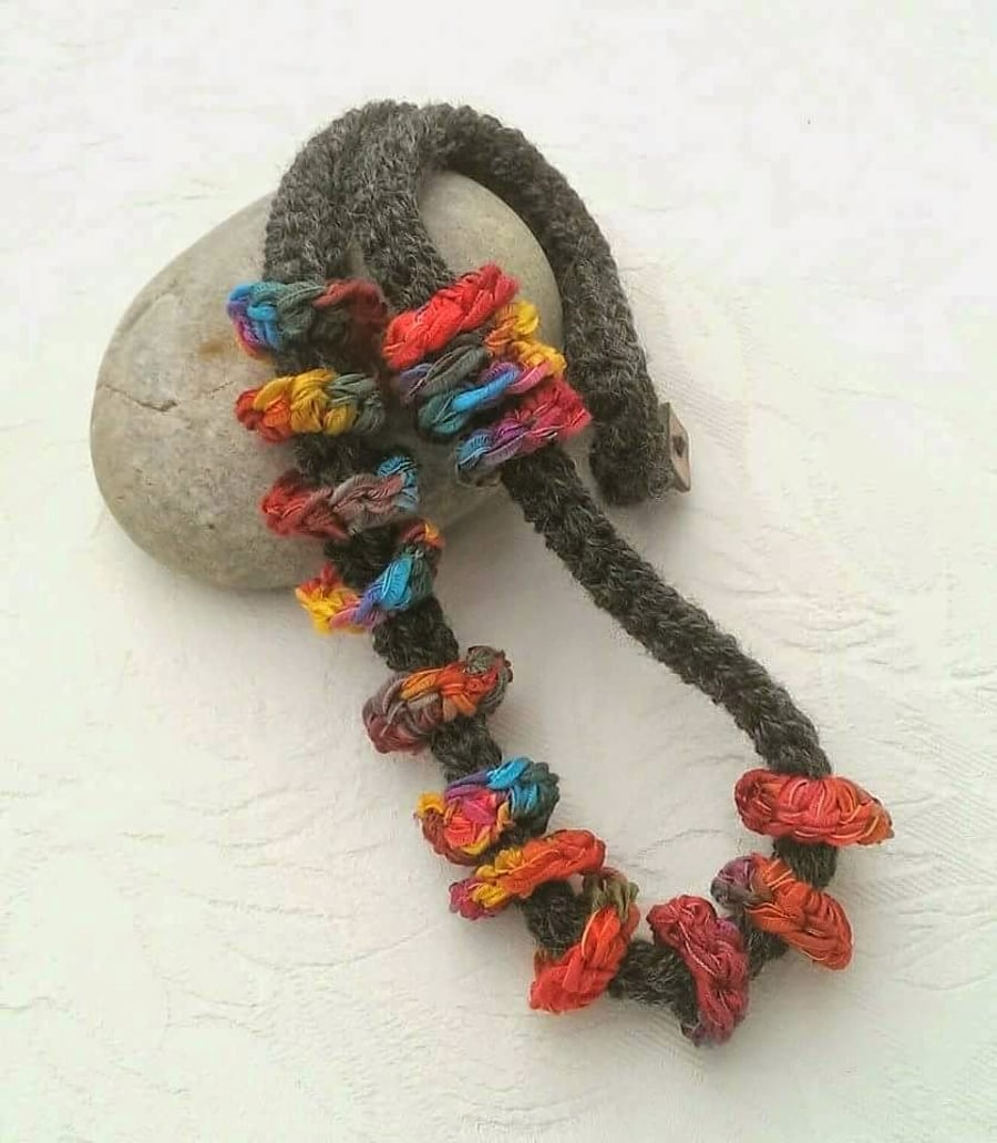 Handmade Statement Necklace - Reds