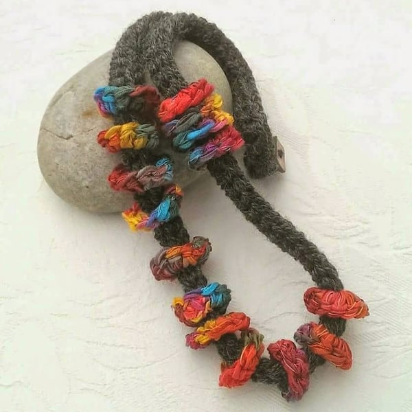 Handmade Statement Necklace - Reds