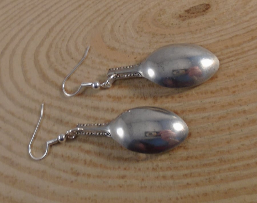 Upcycled Silver Plated Sugar Tong Spoon Earrings SPE032020