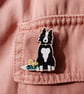 Border Collie Wooden Pin Brooch - Image 2