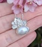 Pearl and flower necklace, bridal jewellery - Image 2