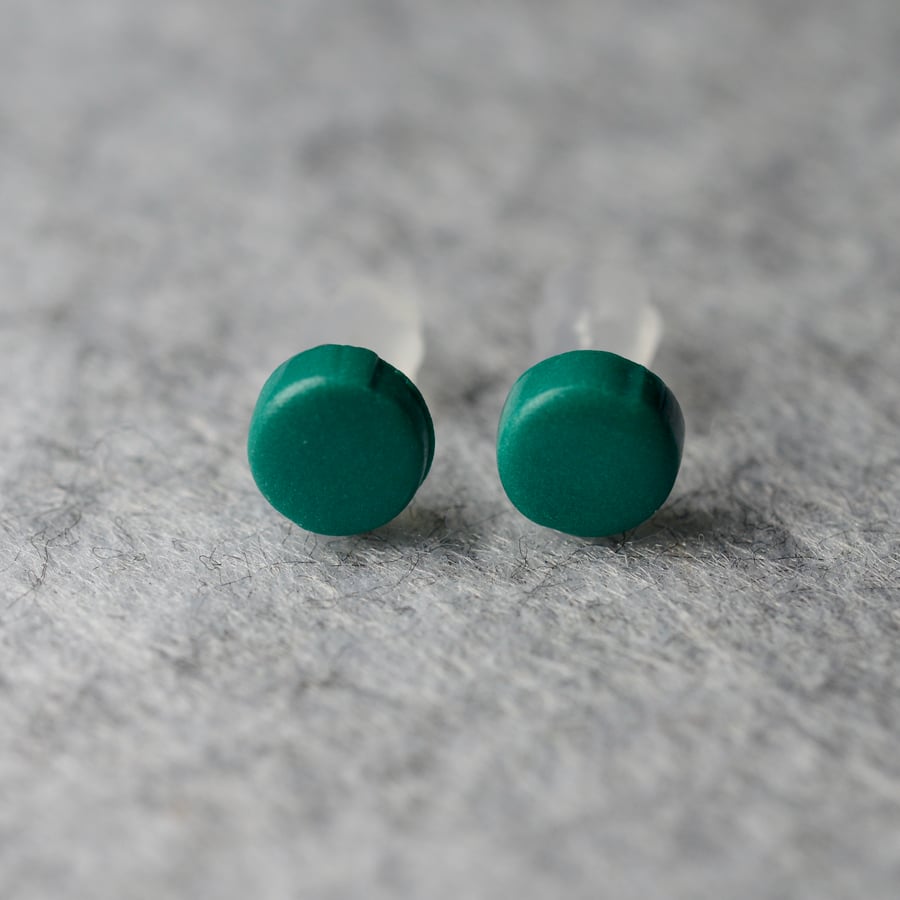 Emerald Green Polymer Clay Earrings 
