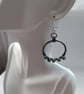  Copper Hoops African Turquoise Sterling Silver  Dangle Earrings - Image 5