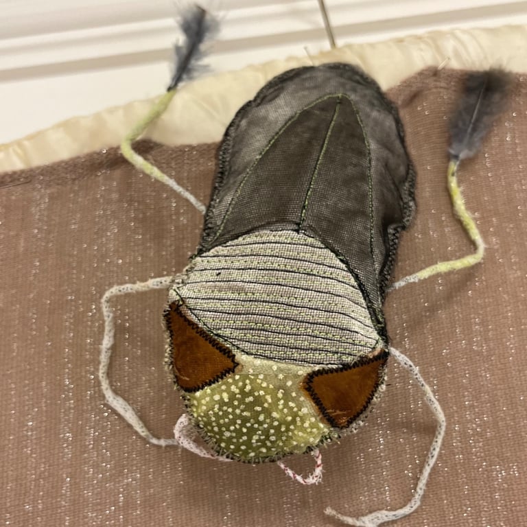 Water Boatman wall textile sculpture 