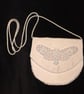 Ivory silk hand beaded butterfly handmade wedding pochette bag - Image 1