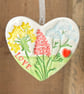 Floral ceramic love heart