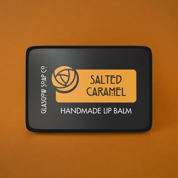 Salted Caramel Lip Balm, Scottish Halloween Gift, Handmade by Glasgow Soap Compa