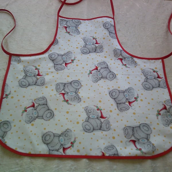 Grey Bear in Santa Hat Christmas Baby Apron