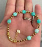 Amazonite & Garnet gold filled adjustable bracelet, 6.5 or 7.5 inch - Image 8