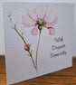 C6727   With Deepest Sympathy Card, Hammered Card, Pink, Flower, - Image 2