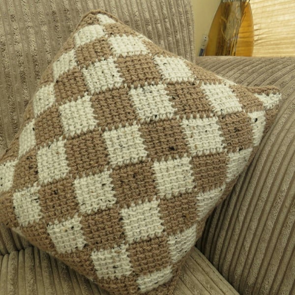 Brown and natural scatter cushion