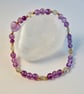 Amethyst And Moonstone Bracelet With Amethyst Heart - Handmade In Devon - Image 1