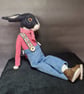 One of a kind Needle felted Dutch Rabbit. 'Just Chilling' - Image 5