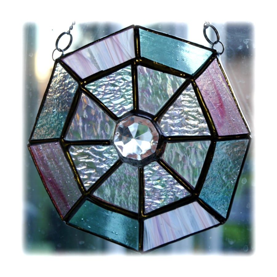 Sold Octagon Suncatcher Stained Glass Crystal Abstract 006